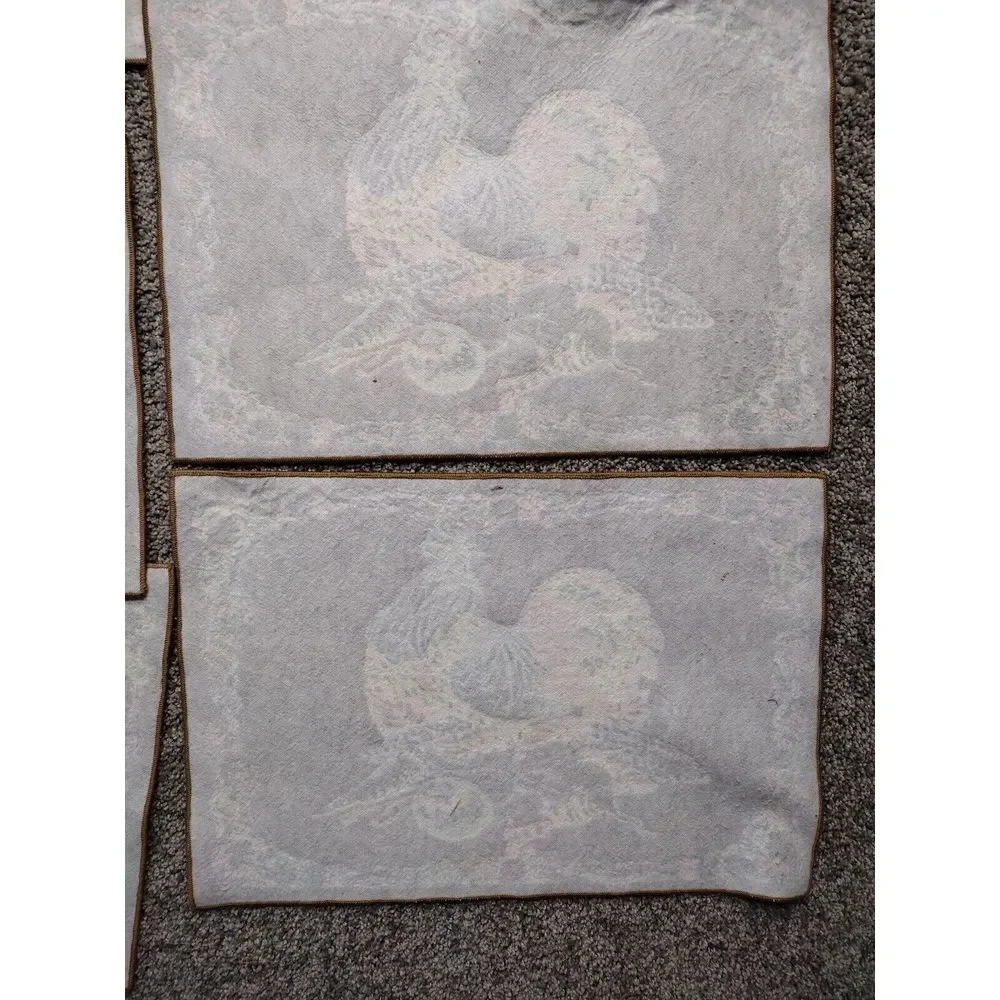 Vintage Country French Chicken Rooster Placemats Set of 6 Farmhouse Approx 12x18